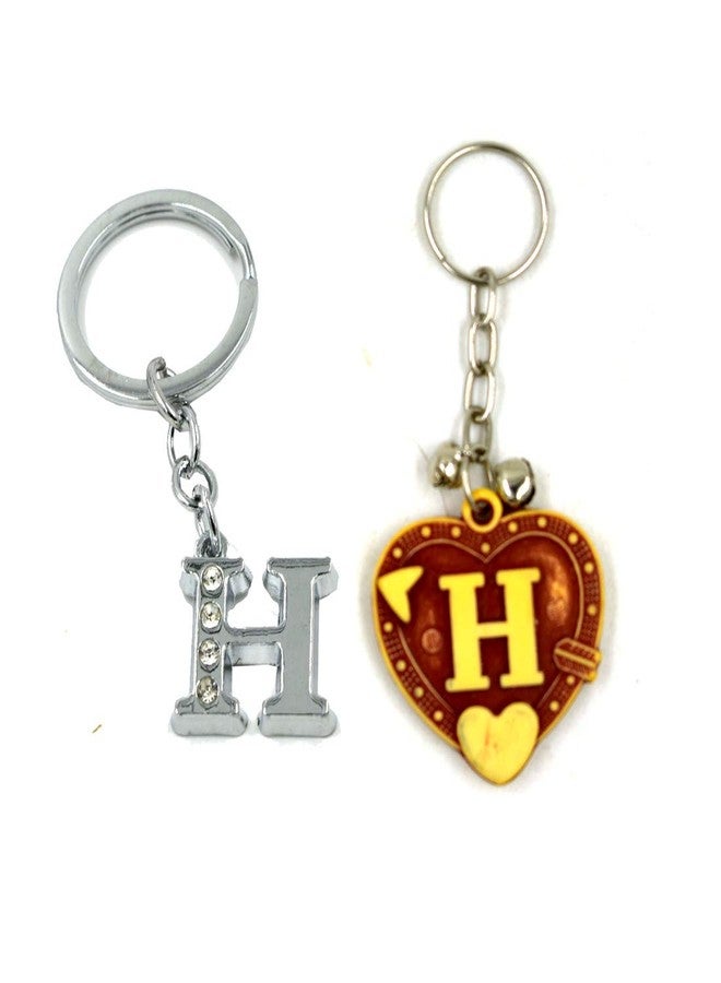 AFH Alphabet Letter H Key Ring Key Chain Combo (Metal, Plastic)